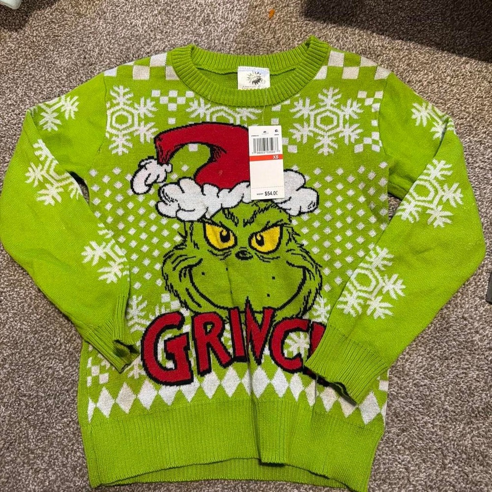 Grinch sweater size kids XS, new with tags